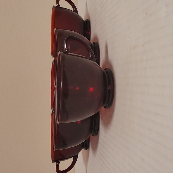 Dining Set Of 6 Ruby Red Depression Glass Coffee Cups Poshmark